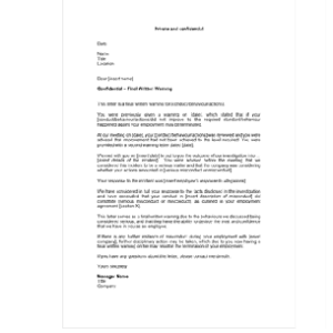 Template: Potential Misconduct to be Investigated