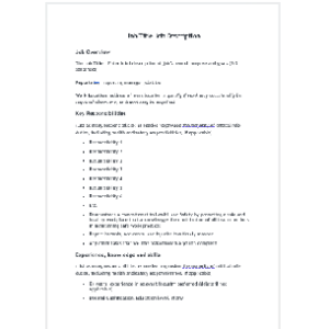Template: Job Description