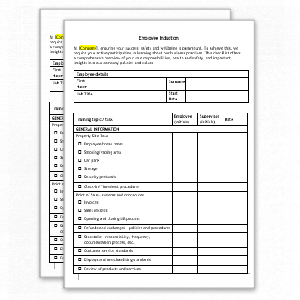 Template: Induction Checklist and Employee Details Form